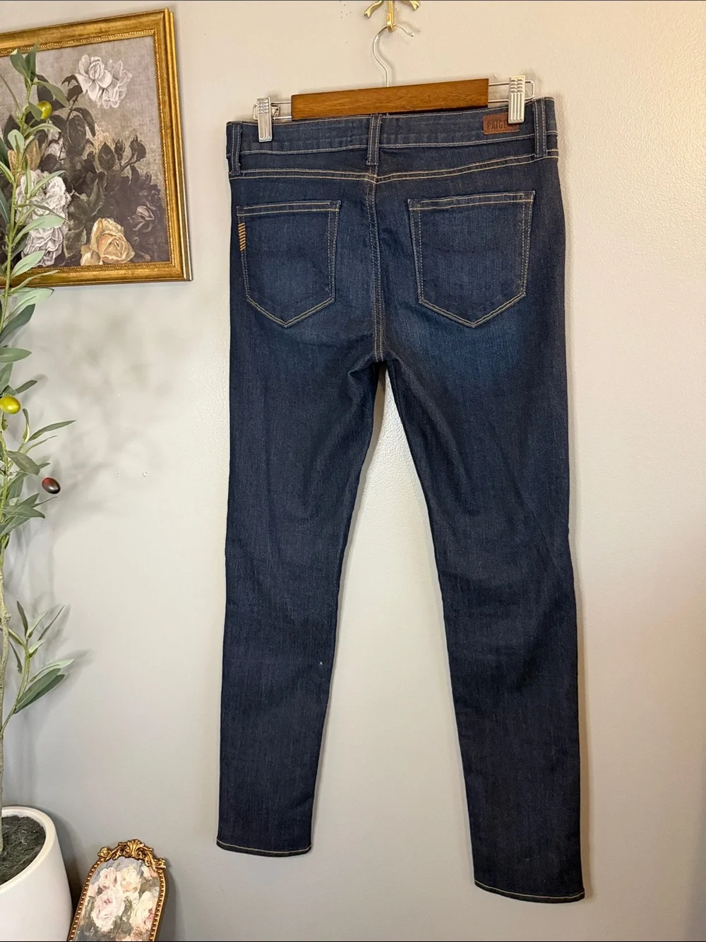Paige Skyline Skinny Jeans Women’s 29 Dark Wash Mid Rise Stretch Premium Denim - Picture 8 of 9